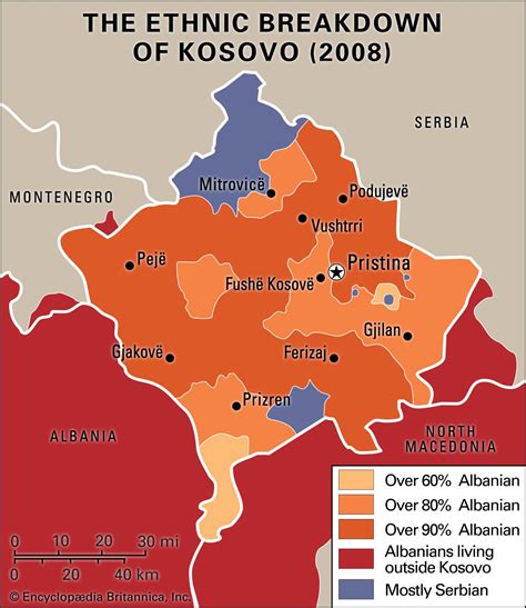map of kosovo and serbia
